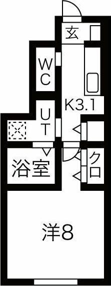 GRAND CLAIREA棟(1K/1階)の間取り写真