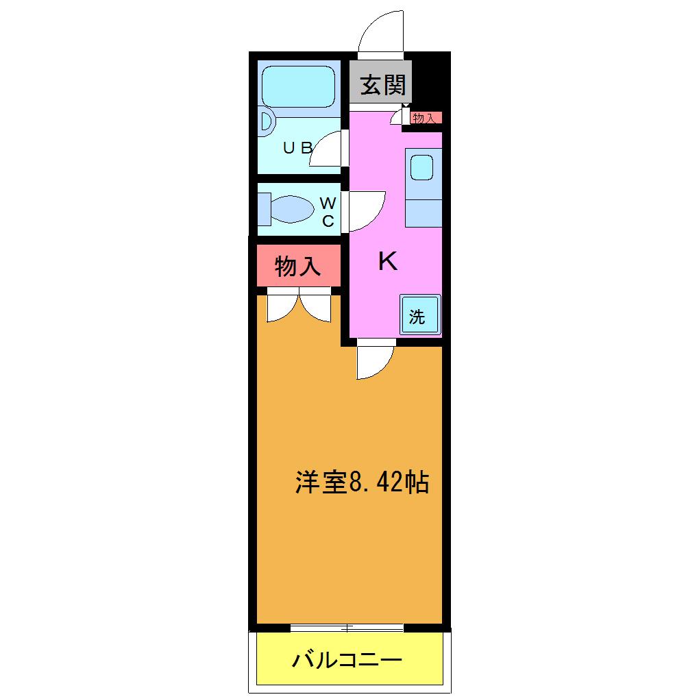 JR京葉線 新浦安駅 徒歩19分 3階建 築22年(1K/3階)の間取り写真