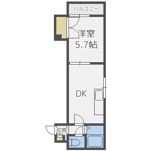 レジデンス東豊(1DK/3階)の間取り写真
