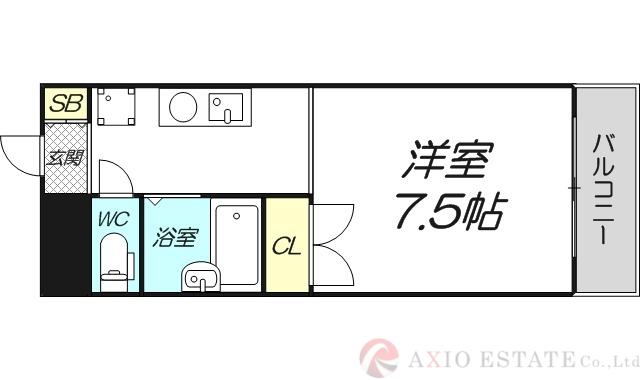 R・マンション(ワンルーム/2階)の間取り写真