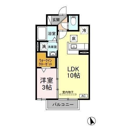 サンモールTM(1LDK/1階)の間取り写真