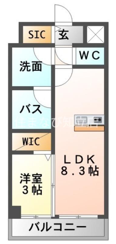プレシャスコートマルセン刈谷(1LDK/1階)の間取り写真