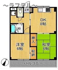 沢ビル(2DK/2階)の間取り写真
