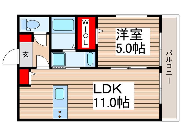 BEST STAGE鶴馬II(1LDK/1階)の間取り写真
