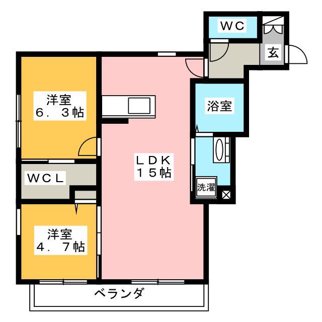 FRIENDS.北丸之内(2LDK/3階)の間取り写真