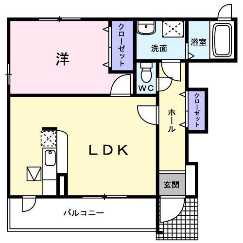 ブローテ(1LDK/1階)の間取り写真