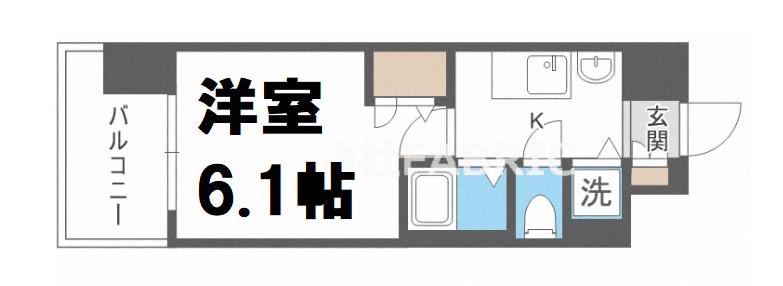 プレサンス天満橋アンジェ(ワンルーム/5階)の間取り写真