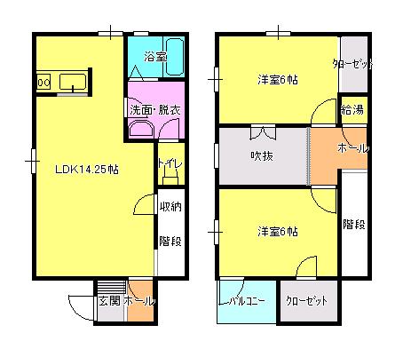 ピオニイハイム(2LDK/2階)の間取り写真