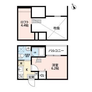 ヴァンクール中小田井(1K/1階)の間取り写真