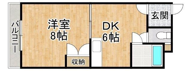 マルクエレガンス2(1DK/2階)の間取り写真