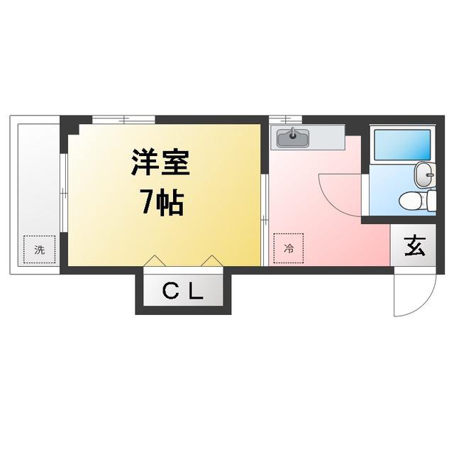 アズマハイツ (1K/1階)の間取り写真