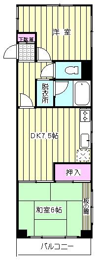 ヒロイトビル(2DK/4階)の間取り写真