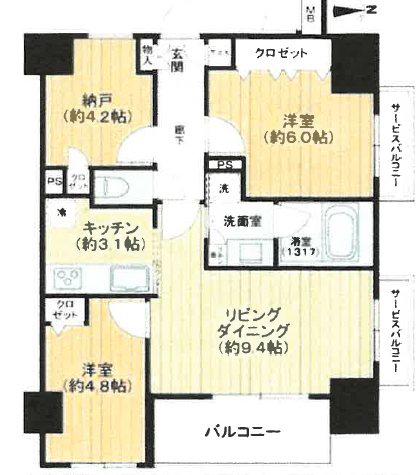アークプラザ西日暮里(2SLDK/6階)の間取り写真