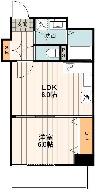 KDXレジデンス阿佐谷(1LDK/7階)の間取り写真