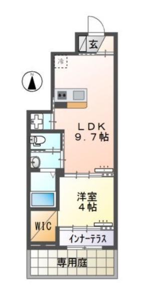 久留米白山町アパート工事(1LDK/1階)の間取り写真
