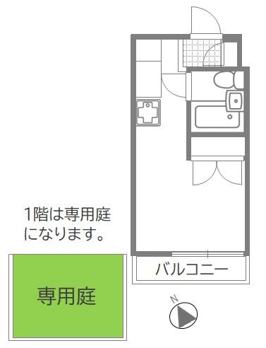 サダヨシベルシオン(ワンルーム/2階)の間取り写真