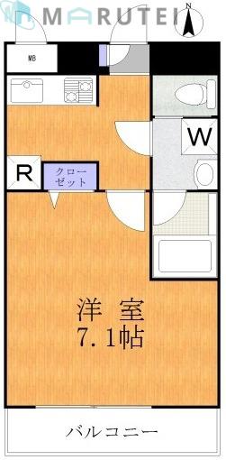 タイムフォートスギザキ(1K/7階)の間取り写真