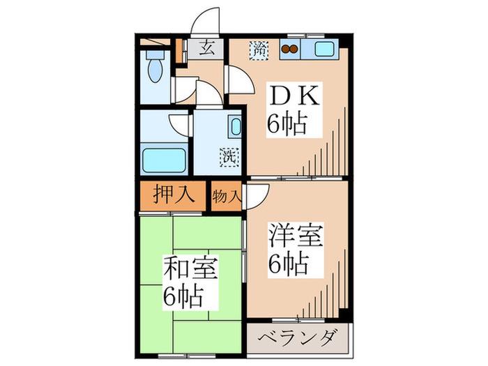 グランリヴェール(2DK/3階)の間取り写真