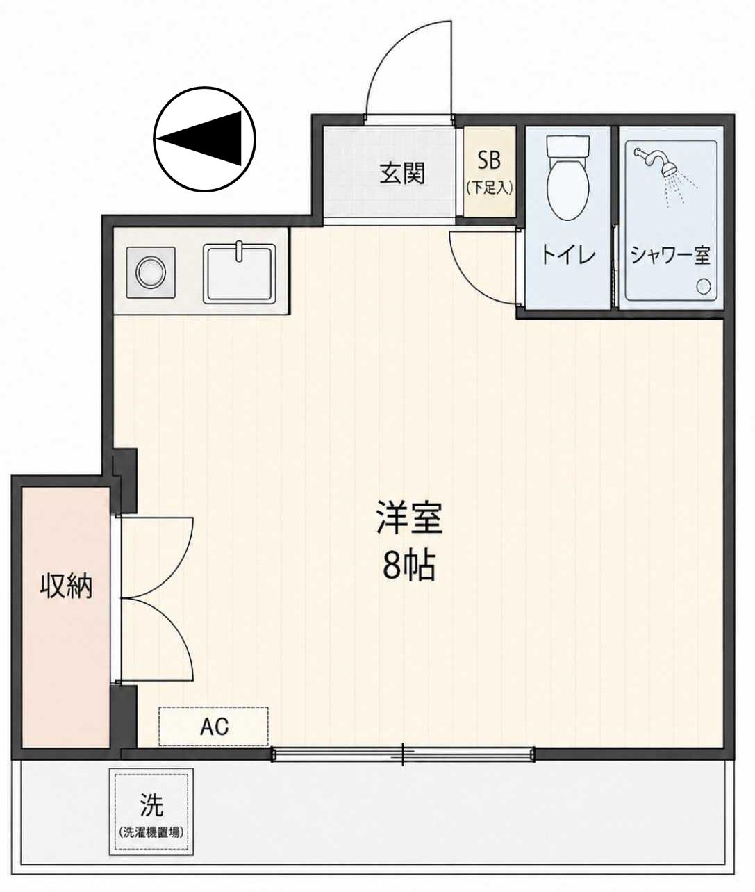 諏訪ビル(ワンルーム/2階)の間取り写真