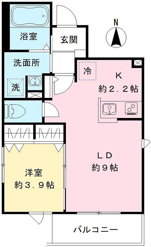 SAKURA TERRACE(1LDK/1階)の間取り写真