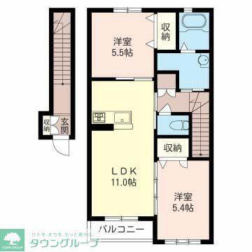 クレマチス(2LDK/2階)の間取り写真