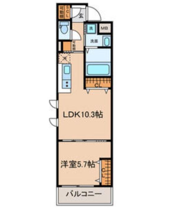 COZY豊岡通(1LDK/1階)の間取り写真