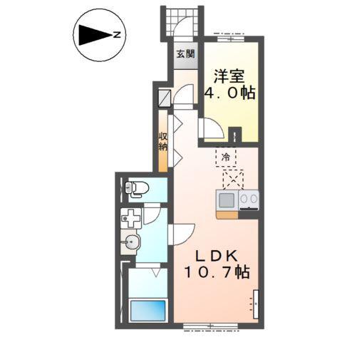 小田原市鴨宮アパート工事(1LDK/1階)の間取り写真