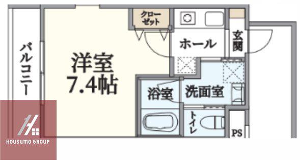 AILE京橋(1K/3階)の間取り写真