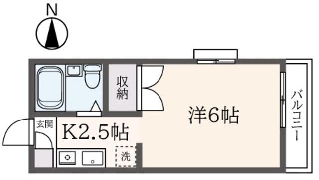 アゼィリア西荻(1K/2階)の間取り写真