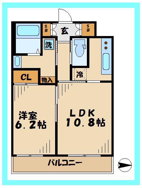 プライオール協和登戸(1LDK/5階)の間取り写真