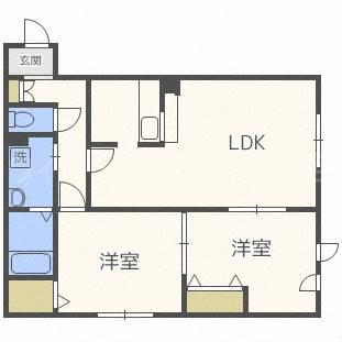 サンコート本通(2LDK/2階)の間取り写真