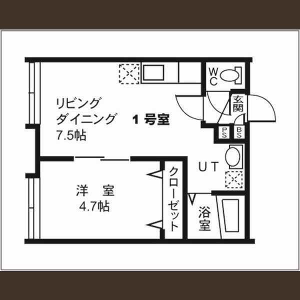 リリー元町(1LDK/3階)の間取り写真