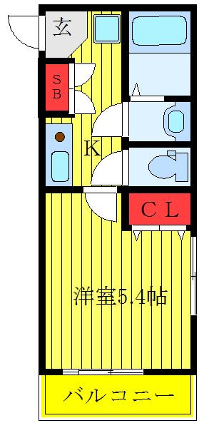 CORDEA新井宿(1K/2階)の間取り写真