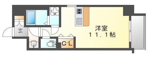 ブランシエスタ河原町(ワンルーム/4階)の間取り写真