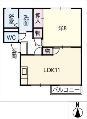 サンスクエア開明(1LDK/1階)の間取り写真