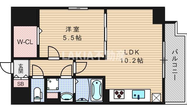 ノーブルスクエア新町(1LDK/5階)の間取り写真
