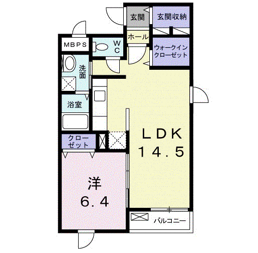 ベル グランデ(1LDK/1階)の間取り写真
