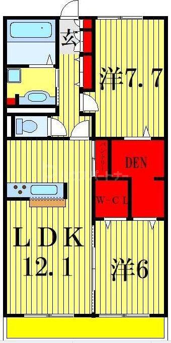テラス東菅野(2LDK/3階)の間取り写真