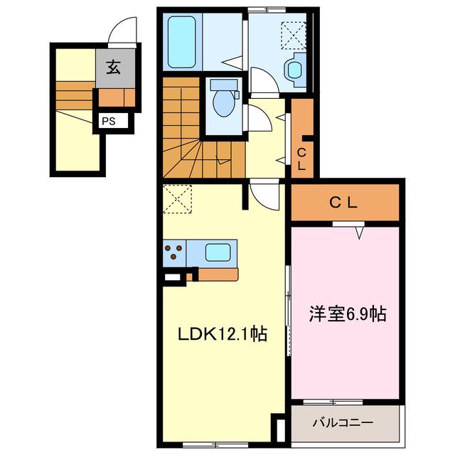 フィーゴ南風(1LDK/2階)の間取り写真