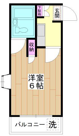 緑町共和ビル(1K/2階)の間取り写真