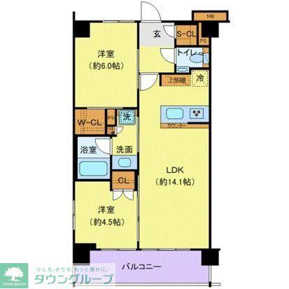 ジェノヴィア赤羽(2LDK/3階)の間取り写真
