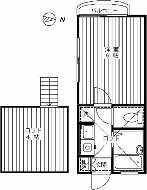コーポラスK2(1K/2階)の間取り写真