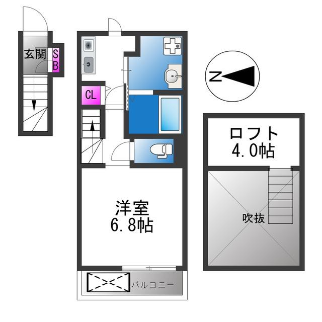IMAZATOハイツ(1K/2階)の間取り写真