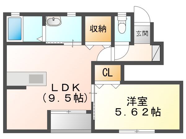 ソラリア(1LDK/1階)の間取り写真