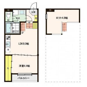 SUNNY GARDEN 福田町(1LDK/1階)の間取り写真