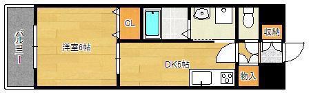 ギャラン吉野町(1DK/9階)の間取り写真