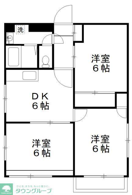 ヒルトップ南流山(3DK/2階)の間取り写真