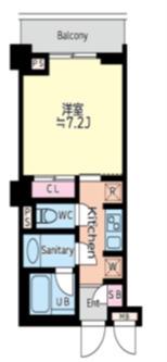 サンナッププラザ(1K/2階)の間取り写真