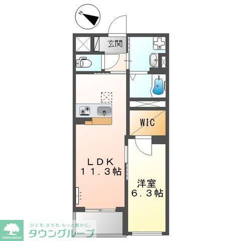 グリーンシャトー(1LDK/1階)の間取り写真