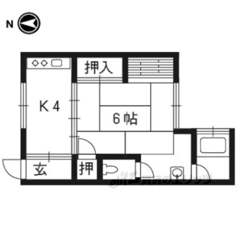 コーポ清水(1K/1階)の間取り写真